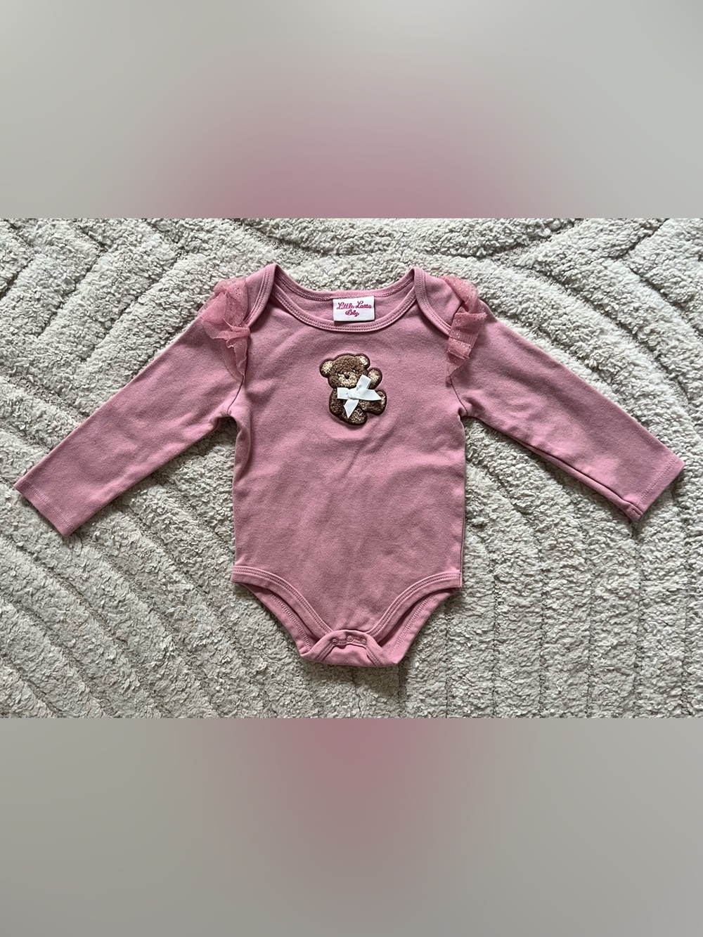 12-18 Month Little Lass Baby Pink One-Piece With Matching Tutu Leggings